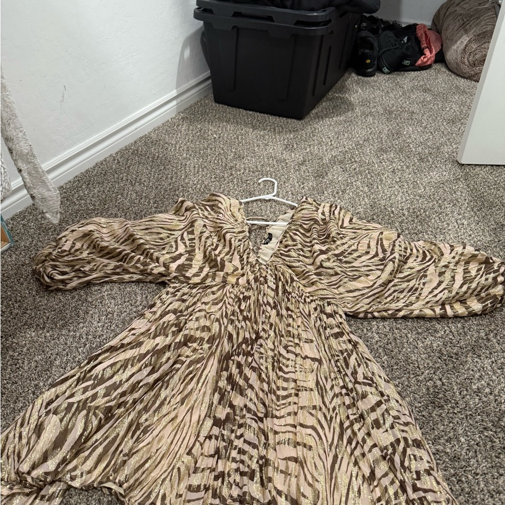 Nasty Gal Animal Print V-Neck Dress